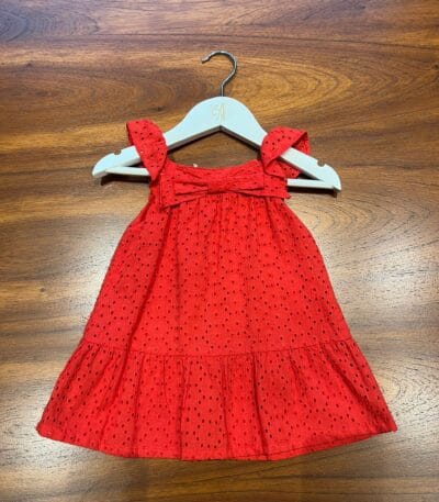 Vestido rojo broderie